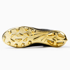 Phenom Elite Quantum Carbon Gold Rush Black & Gold football cleat — SprintSense+ carbon fiber traction plate detail