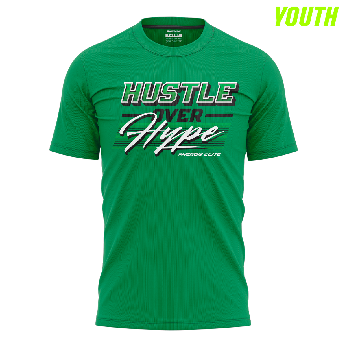 Hustle Over Hype Retro Kelly Green Graphic Tee - Youth