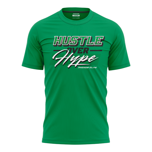 Hustle Over Hype Retro Kelly Green Graphic Tee