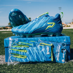 Phenom Elite Kool-Aid Bluedini football cleat lifestyle photo — Kool-Aid Man and cleats