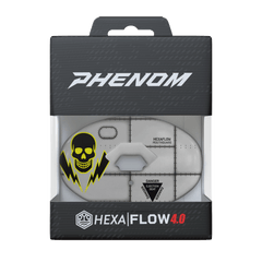Phenom Elite Hexa-Flow Warhawk football mouthguard — packaged box shot, grey Warhawk colorway