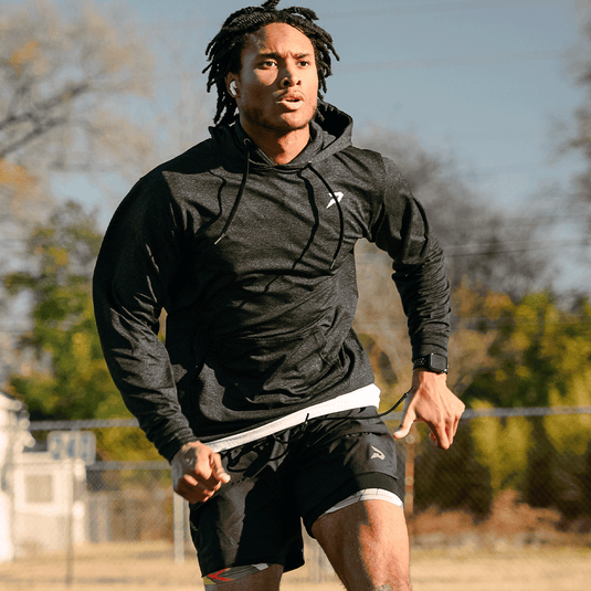 Nano Fleece Short Sleeve Performance Hoodie – Heather Black | Youth & Adult