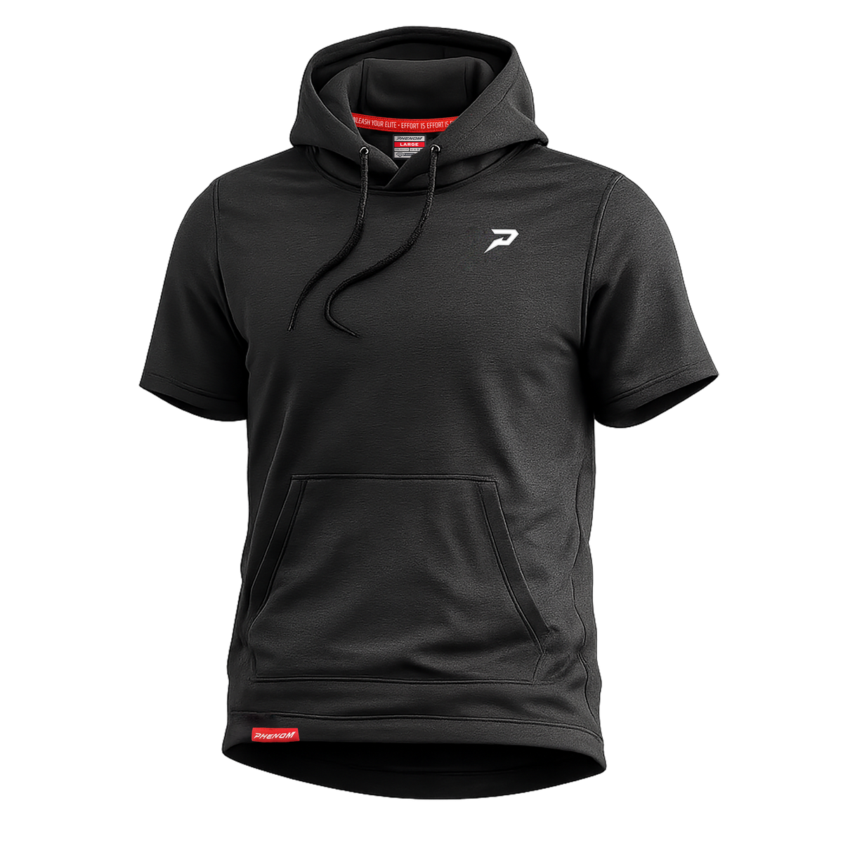 Nano Fleece Short Sleeve Performance Hoodie – Heather Black | Youth & Adult