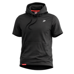 Nano Fleece Short Sleeve Performance Hoodie – Heather Black | Youth & Adult