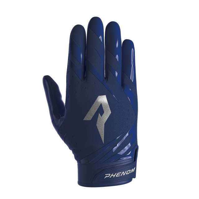 Phenom Elite Vapor-Stick adult football gloves — Navy Blue team color