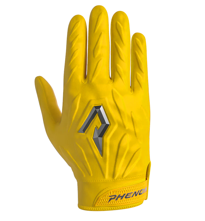 Phenom Elite Quantum Fierce yellow adult padded football gloves