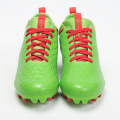 Phenom Elite Raphael football cleat — front view both shoes, Kelly green upper