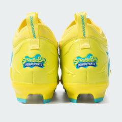 Phenom Elite SpongeBob football cleat — side profile, low-cut speed silhouette