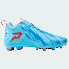 Phenom Elite Kool-Aid Mixed Berry football cleat — detail close-up of upper