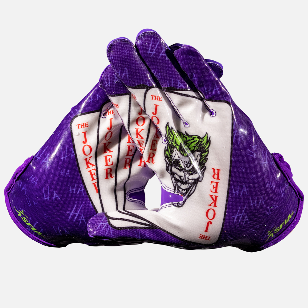 Purple and black clearance football gloves