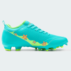 Phenom Elite Scooby-Doo Mystery Machine football cleat — Velocity 3.0 outsole and traction detail