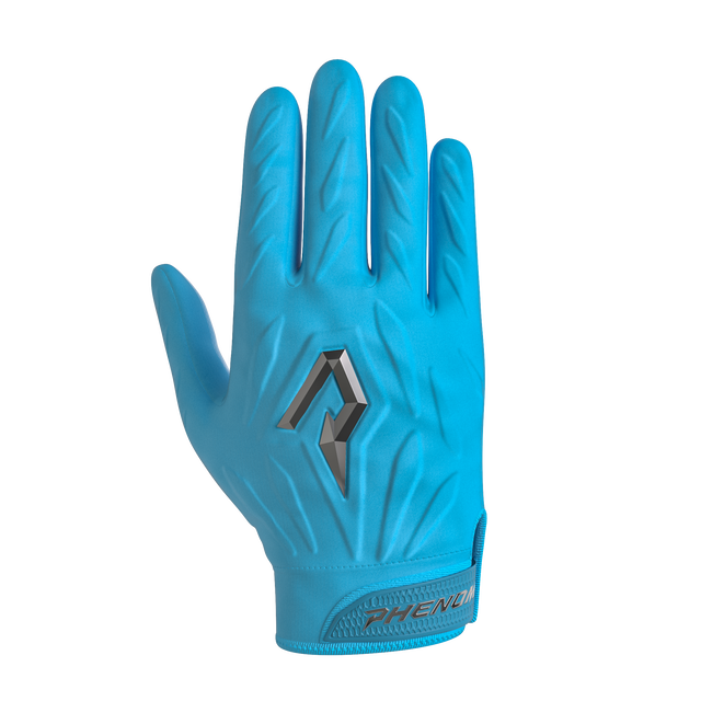 Phenom Elite Quantum Fierce columbia blue adult padded football gloves
