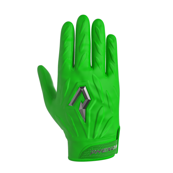 Phenom Elite Quantum Fierce kelly green adult padded football gloves