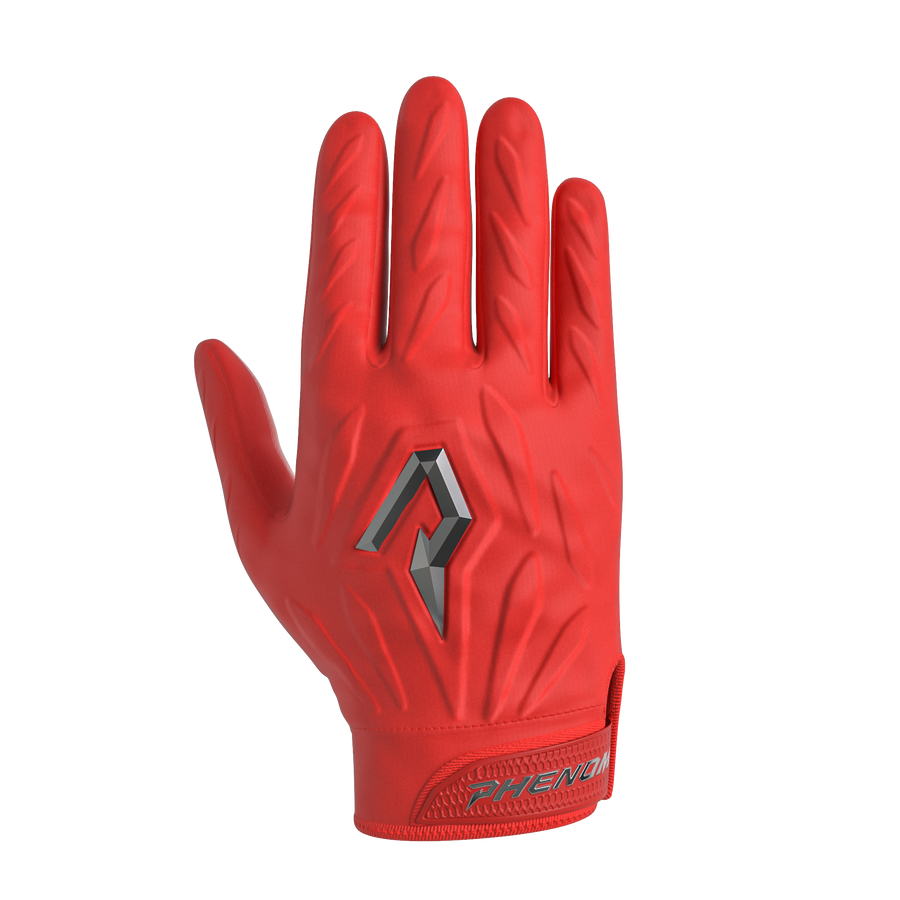 Phenom Elite Quantum Fierce Red Adult Padded Football Gloves S