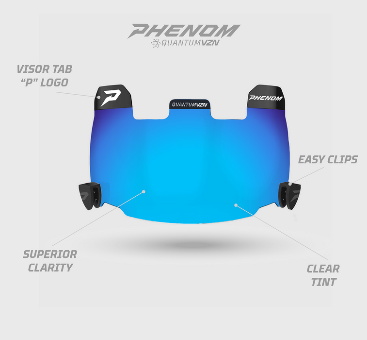 Cobalt Blue Football Visor - QVZN 1.0 by Phenom Elite