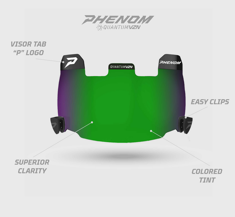 Goblin Green Football Visor - QVZN 1.0 by Phenom Elite