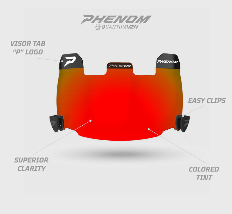 Magma Red Football Visor - QVZN 1.0 by Phenom Elite
