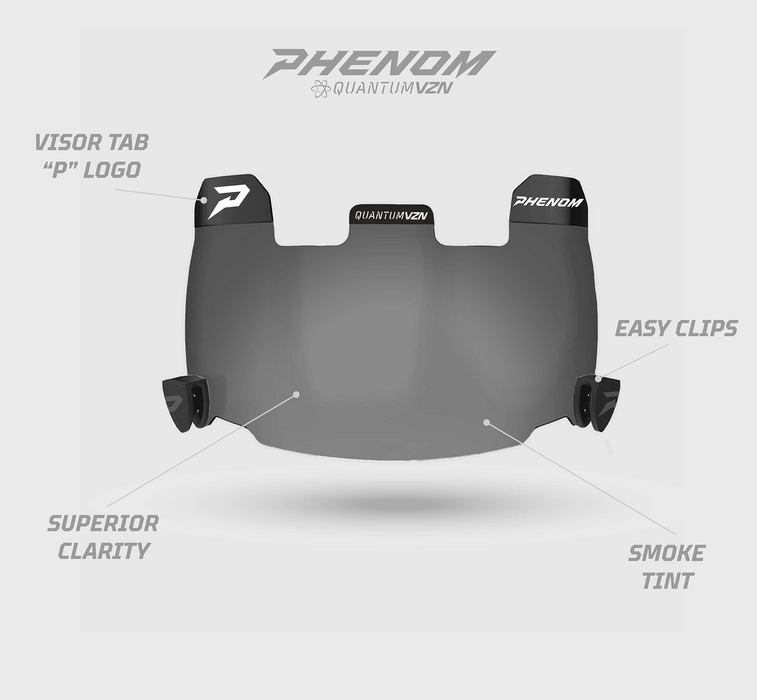 Smoke Football Visor - QVZN 1.0 by Phenom Elite
