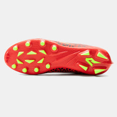 Phenom Elite Quantum Carbon Red Leopard football cleat — carbon fiber traction plate detail