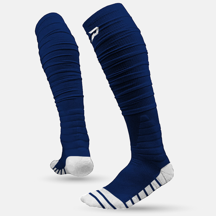 Quantum Knit: Extra Long Padded Scrunch Socks - Navy Blue