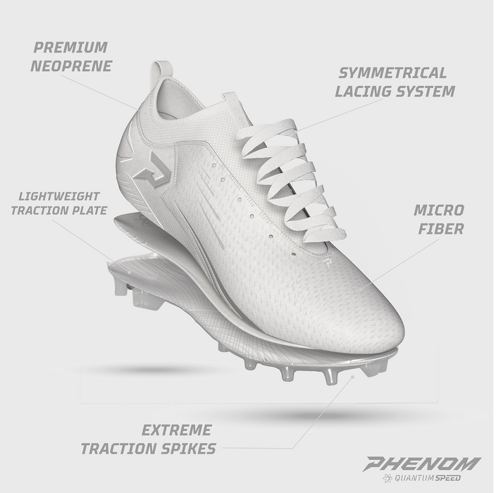 Quantum Speed: Football Cleats - White - Team Colors