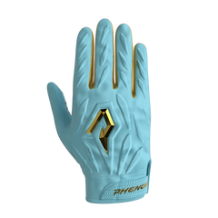 Phenom Elite Quantum Fierce Youth & Adult Padded Football Gloves - Aqua Leopard