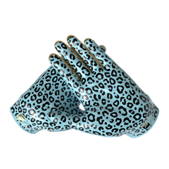 Phenom Elite Quantum Fierce Youth & Adult Padded Football Gloves - Aqua Leopard