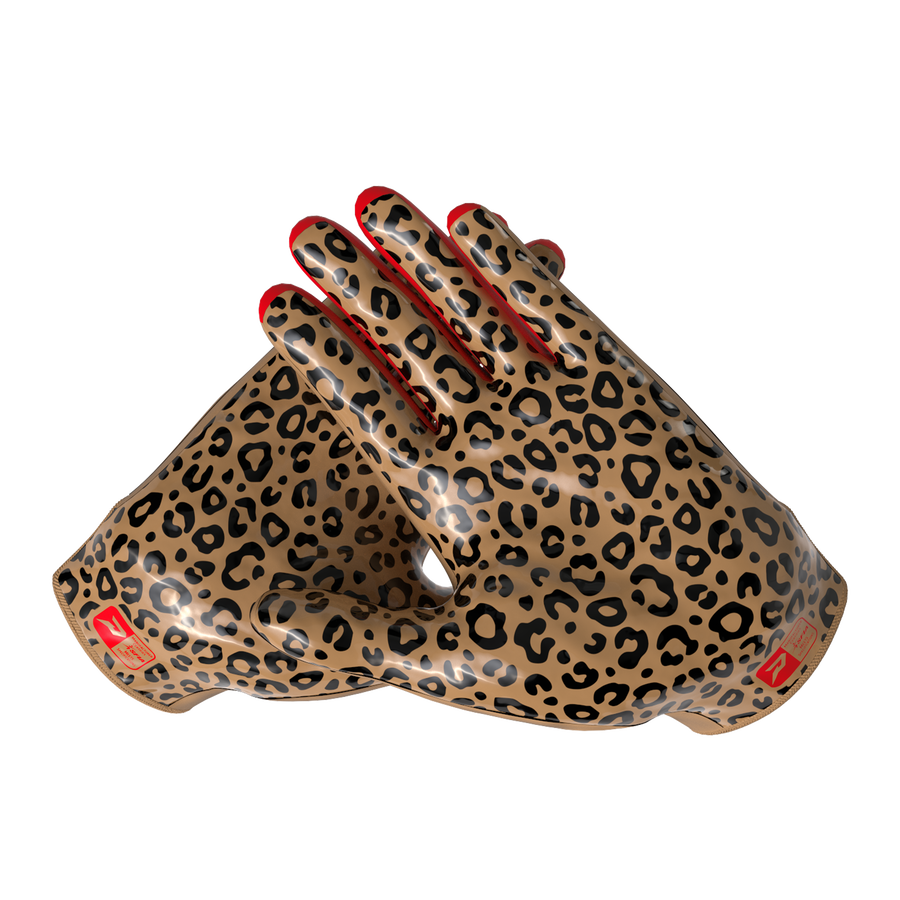 Phenom Elite Quantum Fierce Youth & Adult Padded Football Gloves - Dune Leopard