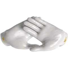 Phenom Elite Quantum Fierce Gold Rush White padded football gloves — Vapor-Stick palm grip detail