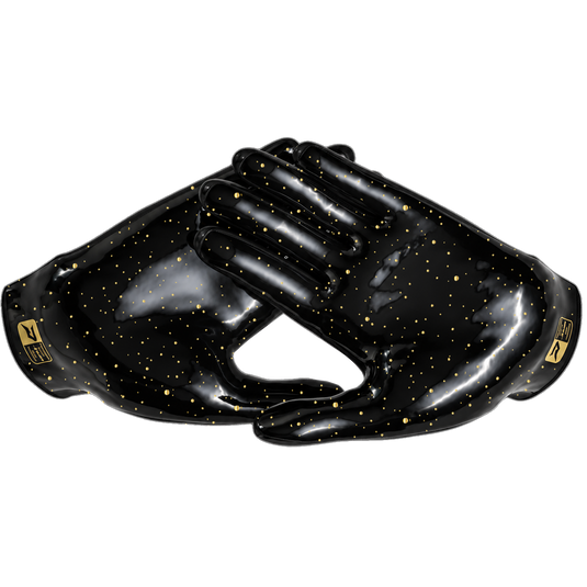 Phenom Elite Quantum Fierce Youth & Adult Padded Football Gloves - Gold Rush Black