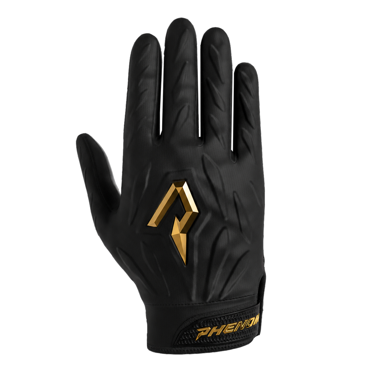 Phenom Elite Quantum Fierce Gold Rush Black padded football gloves - away pair