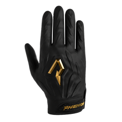 Phenom Elite Quantum Fierce Gold Rush Black padded football gloves - away pair