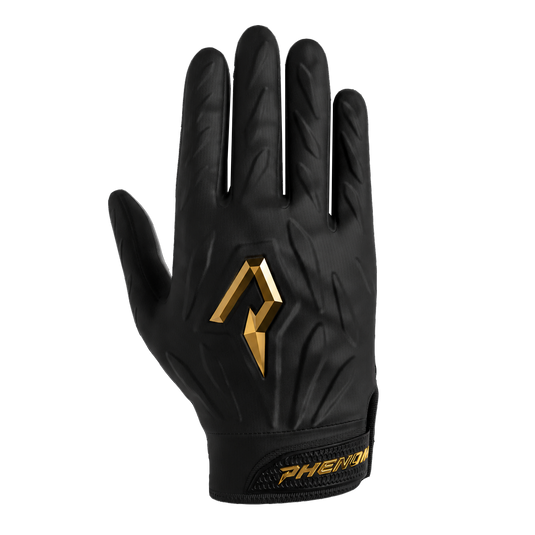 Gold Rush Black Quantum Fierce padded football gloves - the away pair