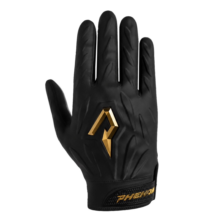Gold Rush Black Quantum Fierce padded football gloves - the away pair