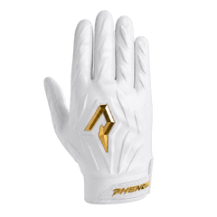 Phenom Elite Quantum Fierce Gold Rush White padded football gloves - home pair