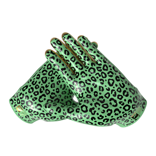 Phenom Elite Quantum Fierce Youth & Adult Padded Football Gloves - Mint Leopard