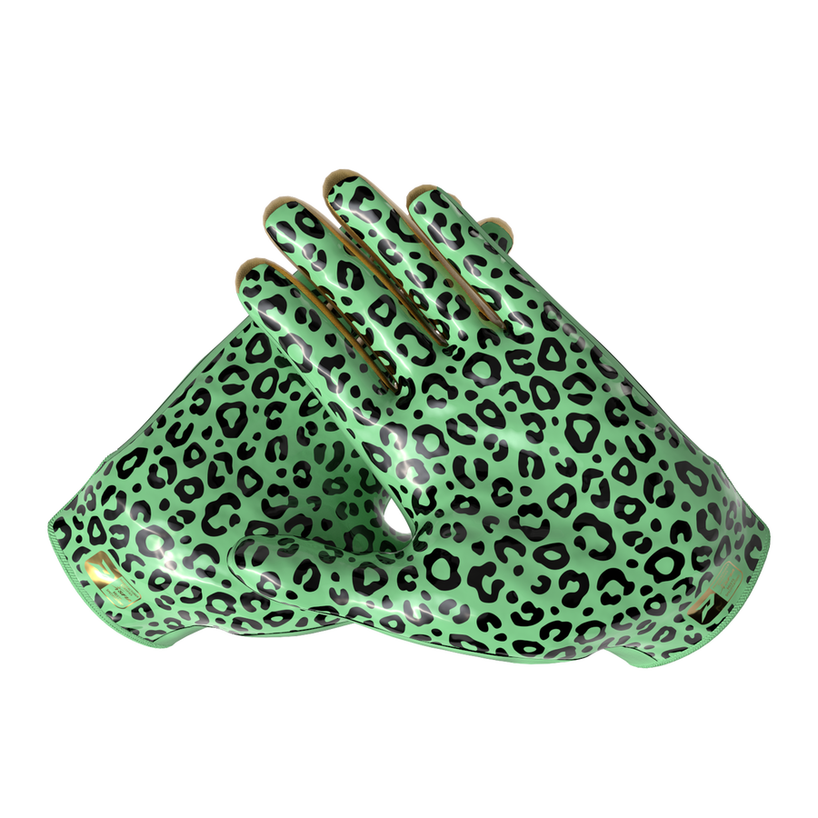Phenom Elite Quantum Fierce Youth & Adult Padded Football Gloves - Mint Leopard