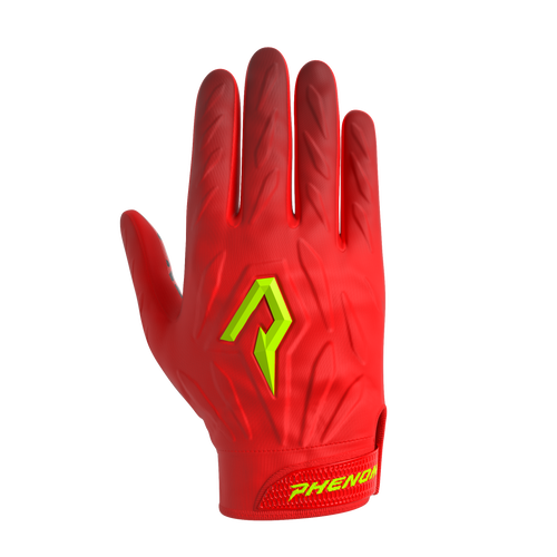 Phenom Elite Quantum Fierce Youth & Adult Padded Football Gloves - Red Leopard
