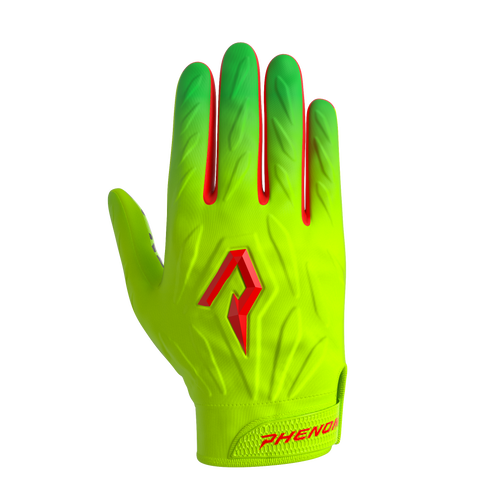 Phenom Elite Quantum Fierce Youth & Adult Padded Football Gloves - Slime Leopard