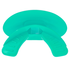 Phenom Elite Hexa-Flow Sharkle football mouthguard — alternate view of teal ready-to-wear design