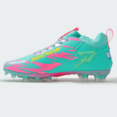 Phenom Elite Kool-Aid Sharkleberry Fin football cleat — side profile of low-cut silhouette
