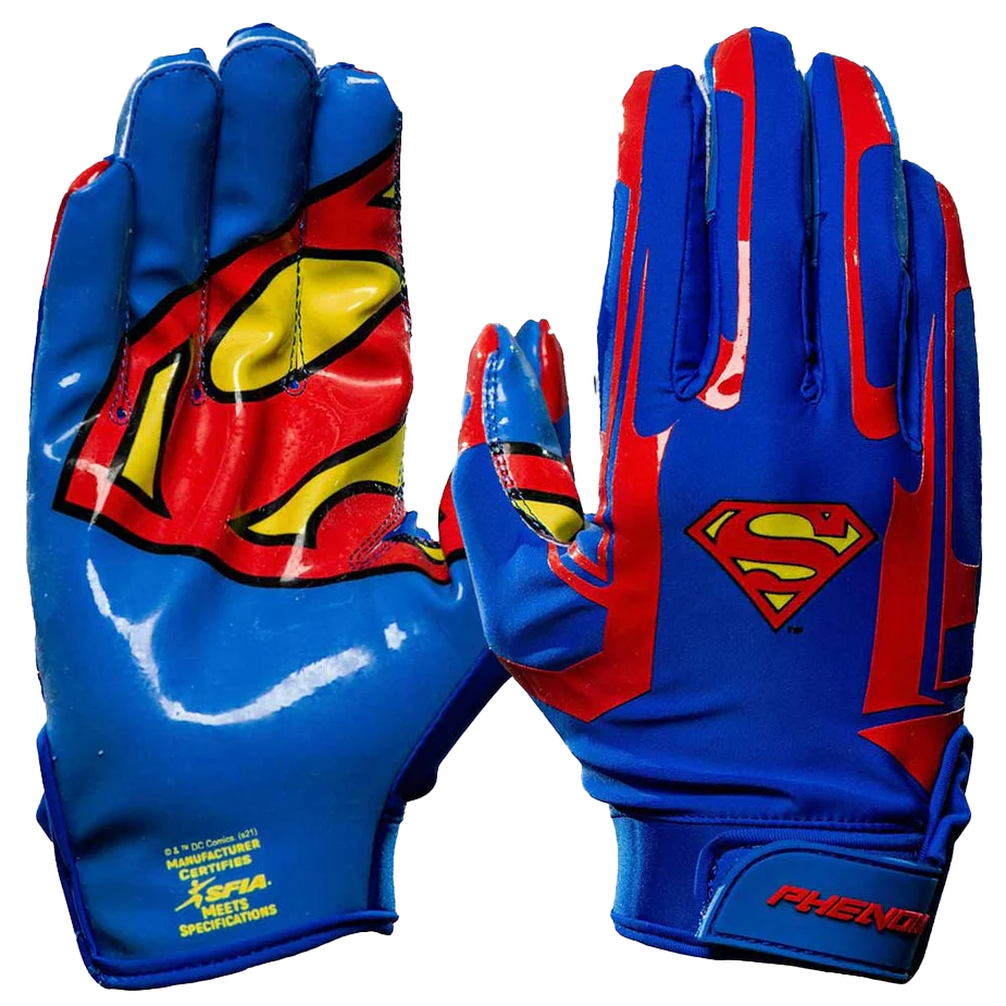 Superman Football Gloves VPS1 by Phenom Elite Phenom Elite Brand