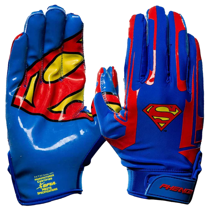 Superman Football Gloves - VPS1 by Phenom Elite