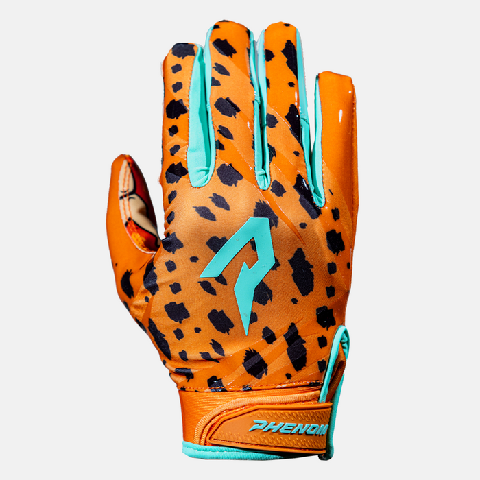 Football Gloves Yellow Cheetah