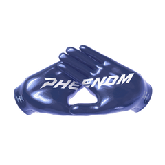 Phenom Elite Vapor-Stick adult football gloves — Navy Blue team color, palm view