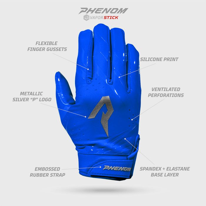 Phenom Elite Royal Blue Football Gloves - VPS5