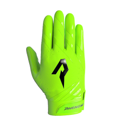 Phenom Elite Vapor-Stick adult football gloves — Slime Green team color, product shot