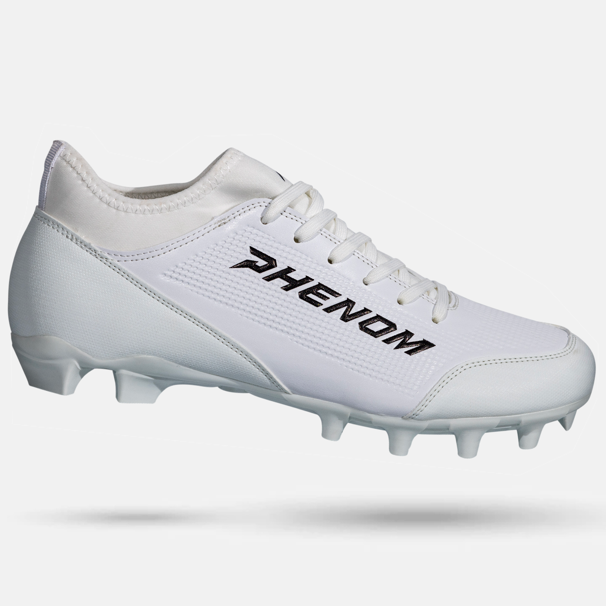 White and black football top cleats