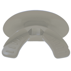 Phenom Elite Hexa-Flow Warhawk football mouthguard — alternate view of grey ready-to-wear design