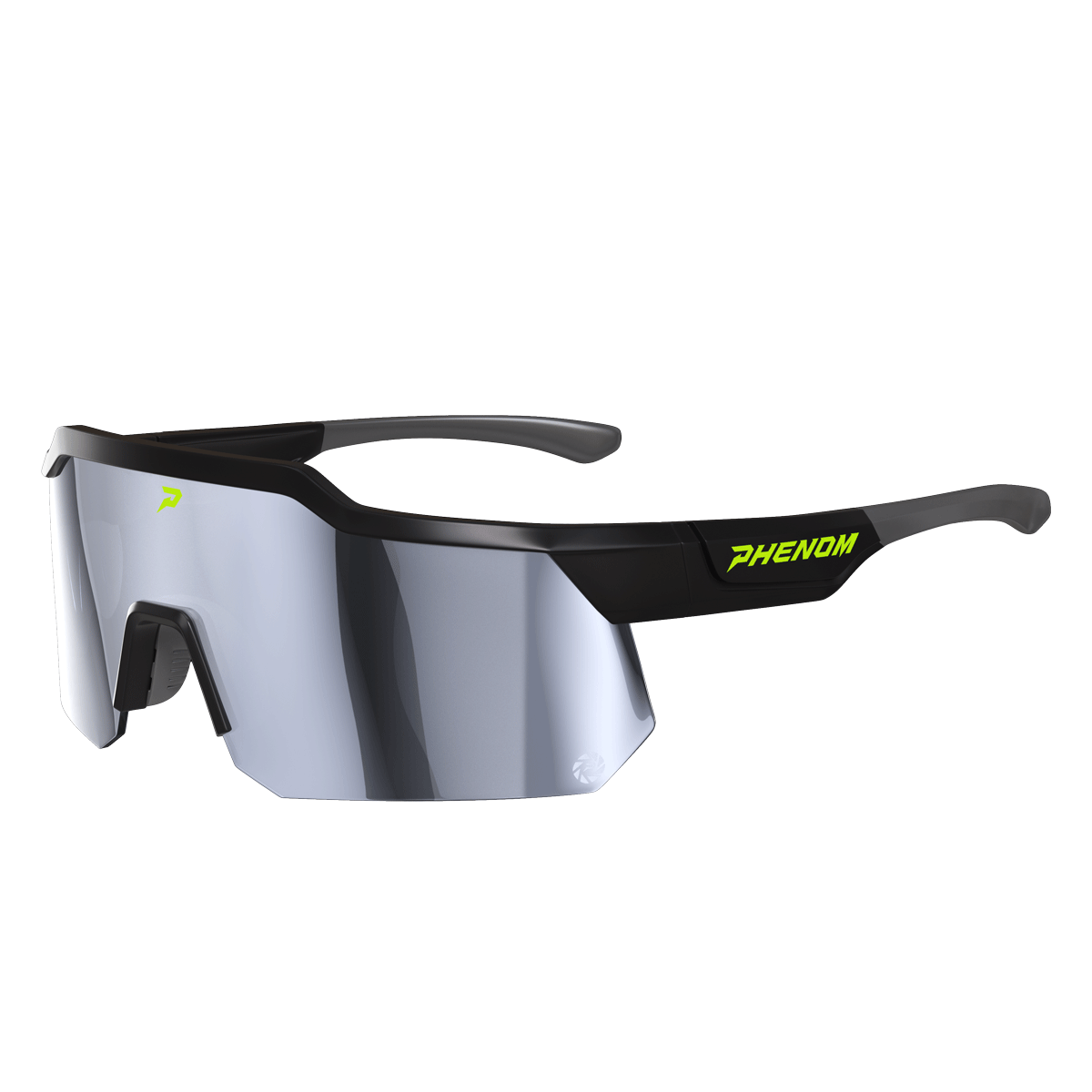 Phenom Focus Performance Sunglasses in Black Ops - blacked-out wraparound sport sunglasses, front view